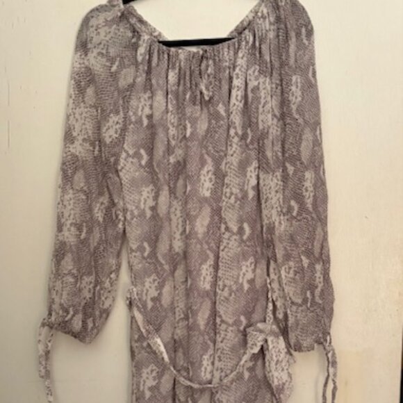 All Saints Snakeskin Print Blouson Dress, Long sleeve, Sz S - Picture 5 of 9